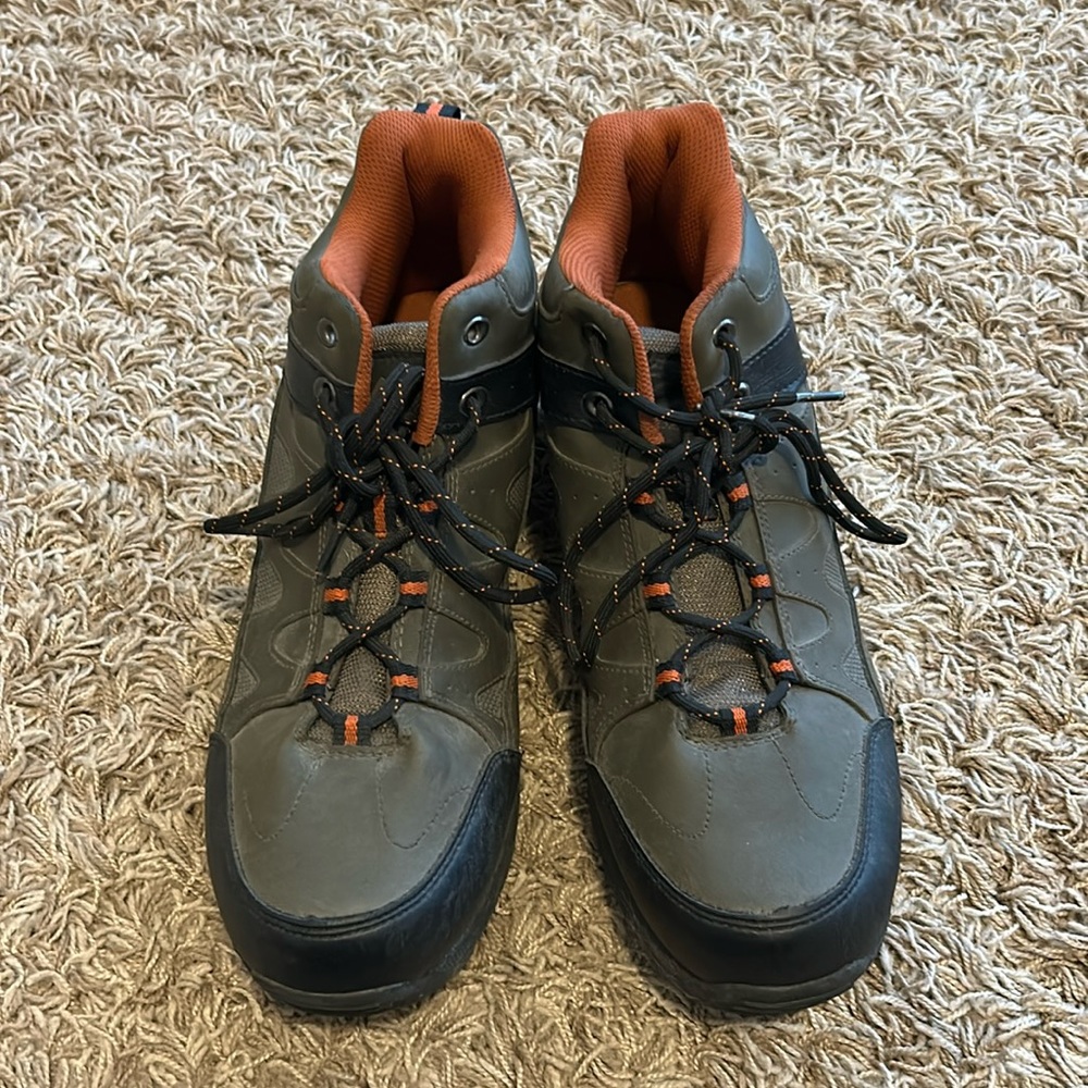 Men’s Hiking Boots Black/Dark Green and Orange Size 13